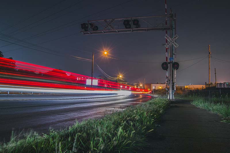 Street View of Train and Signal